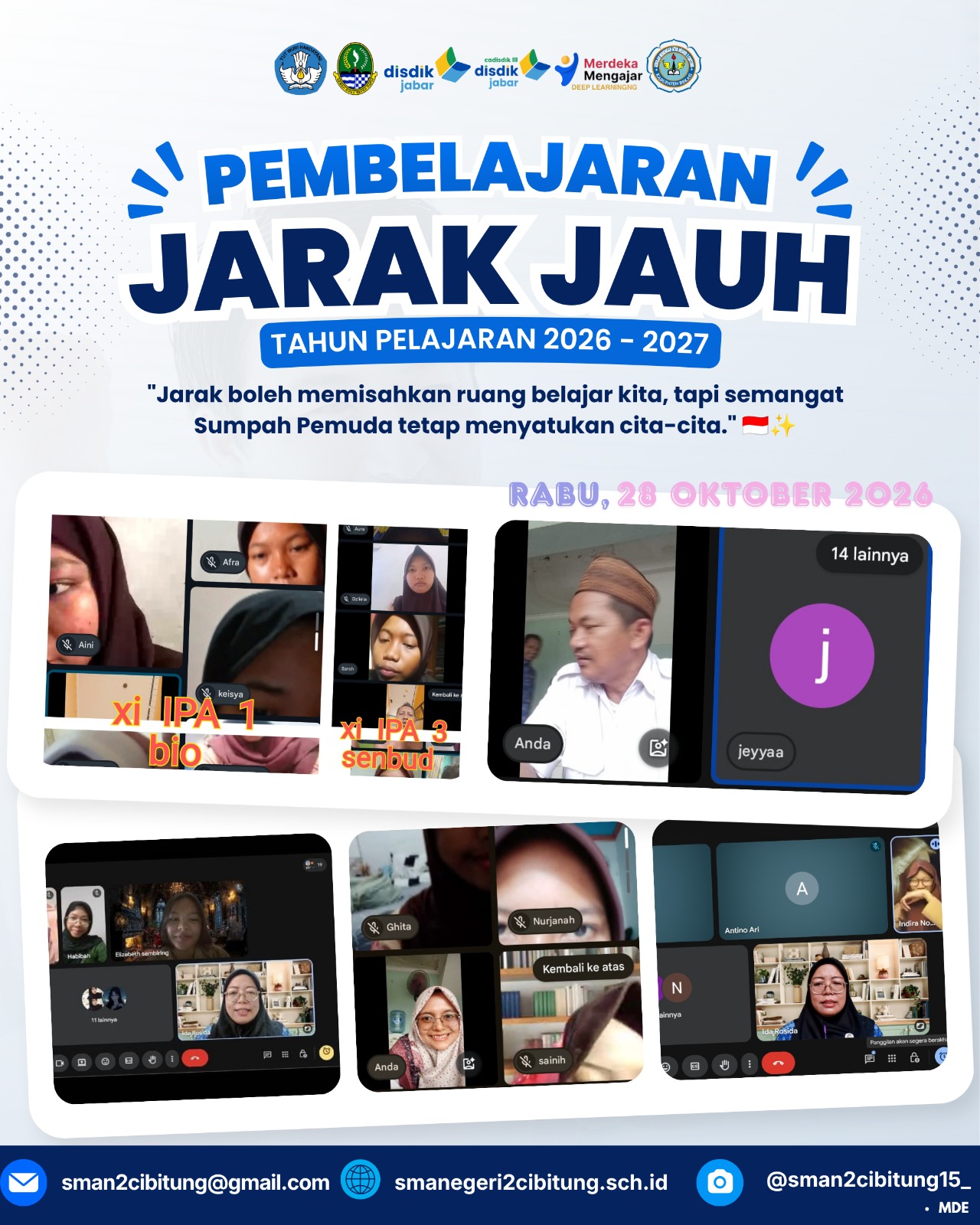 Pelajaran Jarak Jauh Selama TKA 2026